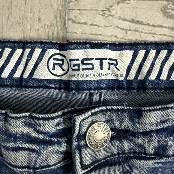 RGSTR Men's W36 x L30 Blue Distressed Straight Leg Streetwear Denim Jeans - Picture 4 of 7